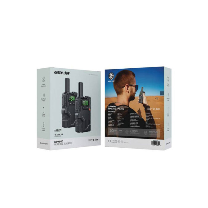 Green Lion Gpx600 Walkie Talkie With 16 Analog Channels - Clear Phosphor Display - Image 2