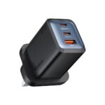 Porodo PD45W GaN Dual  USB-C Fast Charger UK Plug - Black - Image 3
