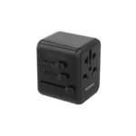 Porodo Dual USB-A Universal  Travel Adapter 2.4A - Black - Image 2