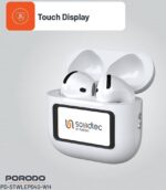 Porodo Soundtec TWS ANC +ENC Earphone with Touch Screen - White - Image 2