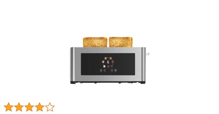 Porodo Lifestyle 4-Slice Digital  Pop up Toaster 850W - Silver - Image 1