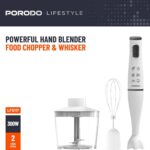 Porodo Lifestyle 300W Light  Suction Hand Blender - White