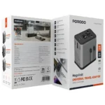 Porodo 20W Universal Travel  Adapter with 2USB-C+1USB-A - Silver + Black - Image 2