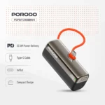 Porodo Power Bank 5000mAh  Type-C Input: 5V/3A 9V/2A 12V/1.5A - Black - Image 2