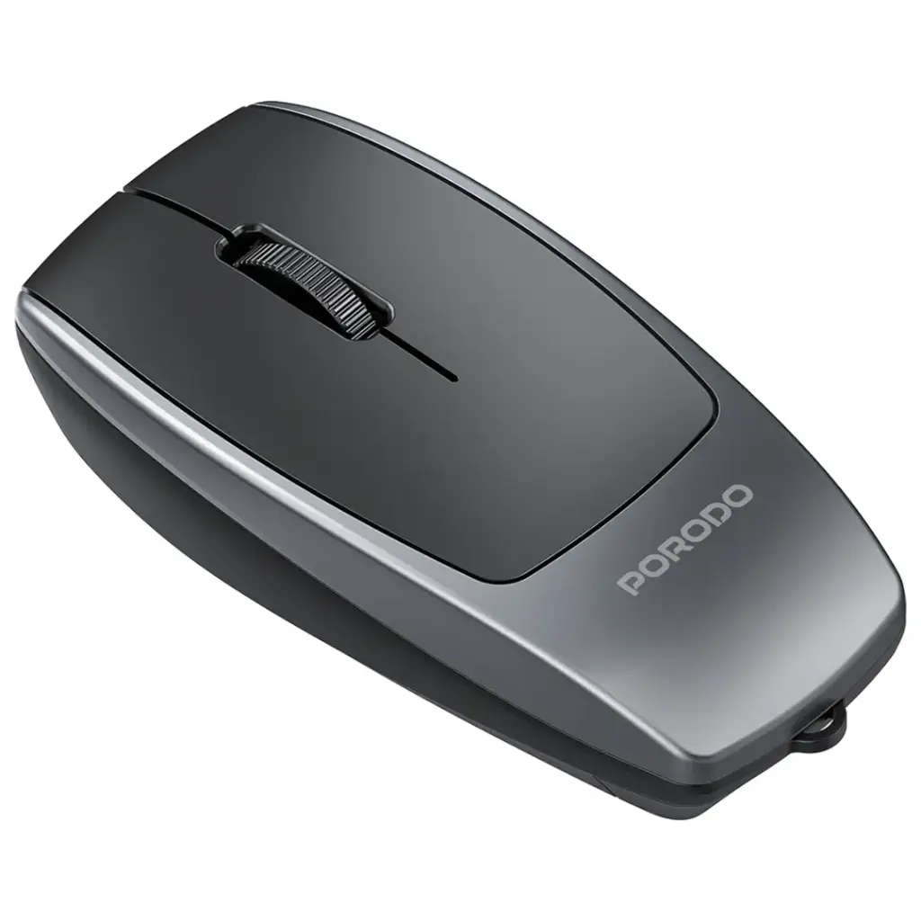 Porodo Wireless Mouse 1600DPI with Card Reader (2) Porodo Bluetooth Mouse with Card Reader+Type-C Charging - Black - Image 1
