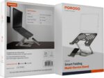 Porodo 2-in-1 Adjustable and  Foldable Laptop with Phone Stand - Silver - Image 3
