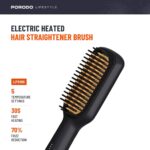 Porodo Lifestyle 30W Hair  Straightening Brush - Black - Image 2