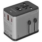 Porodo 20W Universal Travel  Adapter with 2USB-C+1USB-A - Silver + Black