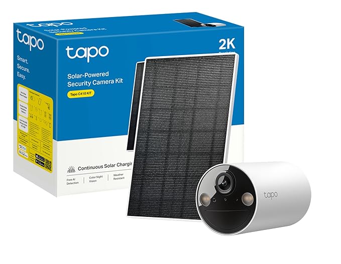 81dPrM2ITlL._SX679_ Tapo C410 KIT Solar-Powered 2K 3MP Outdoor Security Camera Kit - Image 1