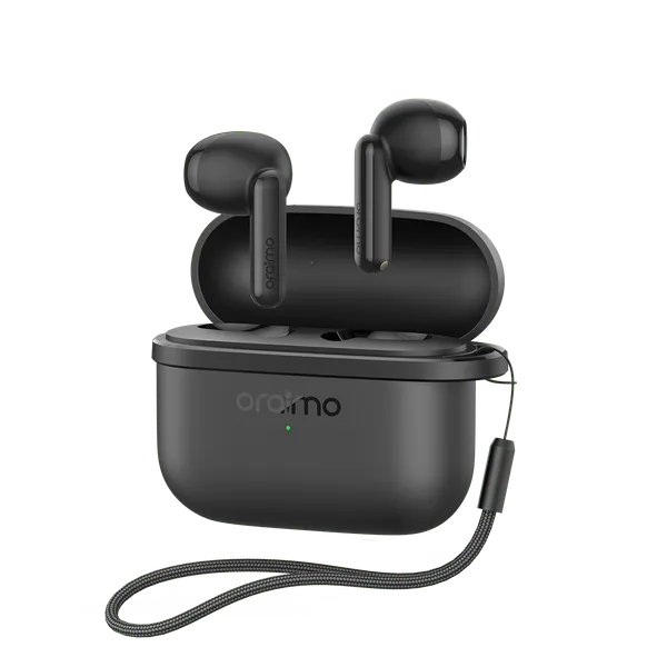 OTW-324S-Product-New oraimo SpaceBuds Air 38 Hours Smart Finder True Wireless Earbuds Black - Image 1