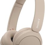 Sony WH-CH520 Best Wireless Bluetooth On-Ear Headphones with Microphone for Calls and Voice Control, Up to 50 Hours Battery Life with Quick Charge Function, Includes USB-C Charging Cable - Beige