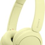 Sony WH-CH520 Wireless Headphones, Light Comfortable, on-Ear Style, Clear Voice Calls, 50 Hours Battery Life, Quick Charge, Multipoint, Yellow