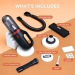 Baseus Handheld Vacuum, Car Vacuum with Large Capacity, 2 Suction Level Small Vacuum Cleaner, USB-C Portable Rechargeable Hand Vacuum, Cordless Household Cleaner for Carpet, Car and Pets - A7 - Image 3