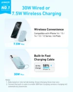 Anker Zolo Magnetic Power Bank (10K, 30W, Built-in USB-C Cable) - Image 2