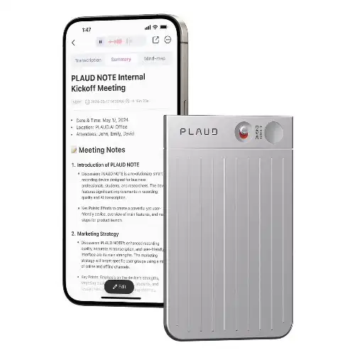 57289_1743016747 Plaud Note AI Voice Recorder Sliver. - Image 1
