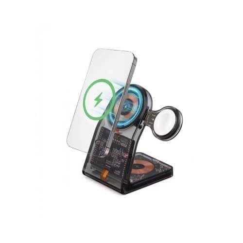 images - 2026-07-29T042556.077 Porodo 15W All-in-One Transparent Glass Lenses Multifunctional Magnetic Wireless Charging Station - Image 1