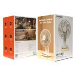 Porodo Chillo Desk 3600mah Rechargeable Battery Desk fan beige & orange - Image 3