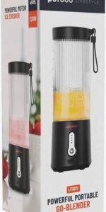 Porodo Lifestyle Portable Blender with Extra Bottom Lid 450ml-Black - Image 3