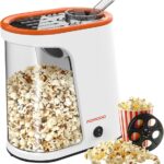Porodo Lifestyle Air-Popped 1200W Detachable Tank Popcorn Maker (White and Orange)
