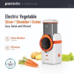 Porodo LifeStyle Electric Vegetable Cutter 80W with UK Plug - White - Image 2