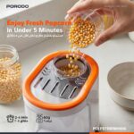 Porodo Lifestyle Air-Popped 1200W Detachable Tank Popcorn Maker (White and Orange) - Image 4