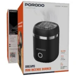 Porodo Lifestyle Dreams Mini Incense Burner- Silver & Black