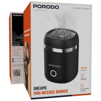 Porodo Dreams BUKHOUR incense burner wood head material-silver/black