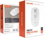 Porodo 2.4G Wireless and Bluetooth Rechargeable Moue DPI 1600 - White: