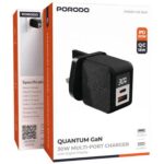 Porodo Quantum GaN 30W Multi-Port Charger with Digital Display - Black - Image 4