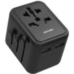 Porodo PD20W 2QC 3.0 Universal Travel Adapter-Black